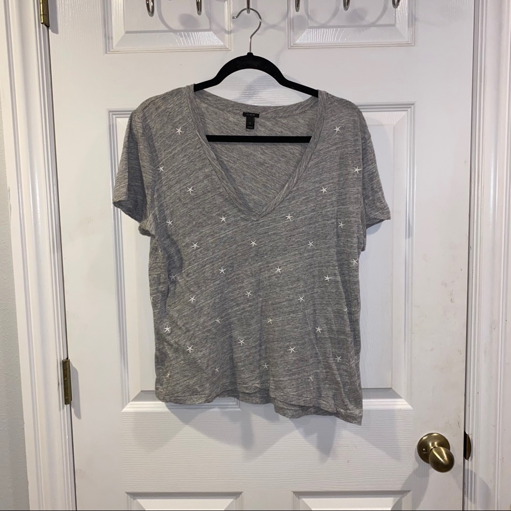 J. Crew Star Embroidered Tee